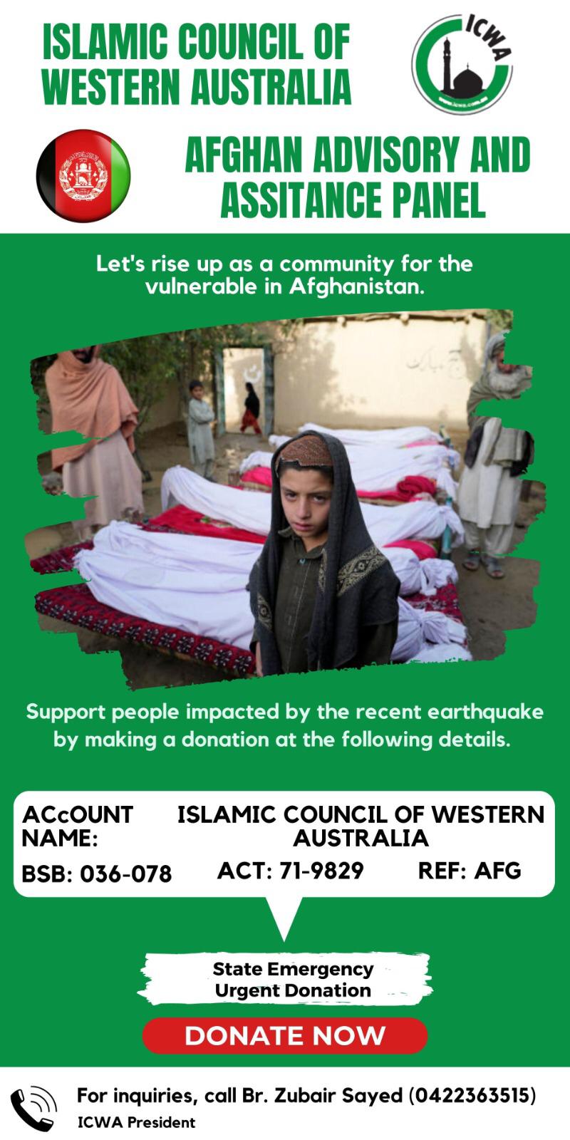 ICWA – Afghanistan Earthquake Appeal