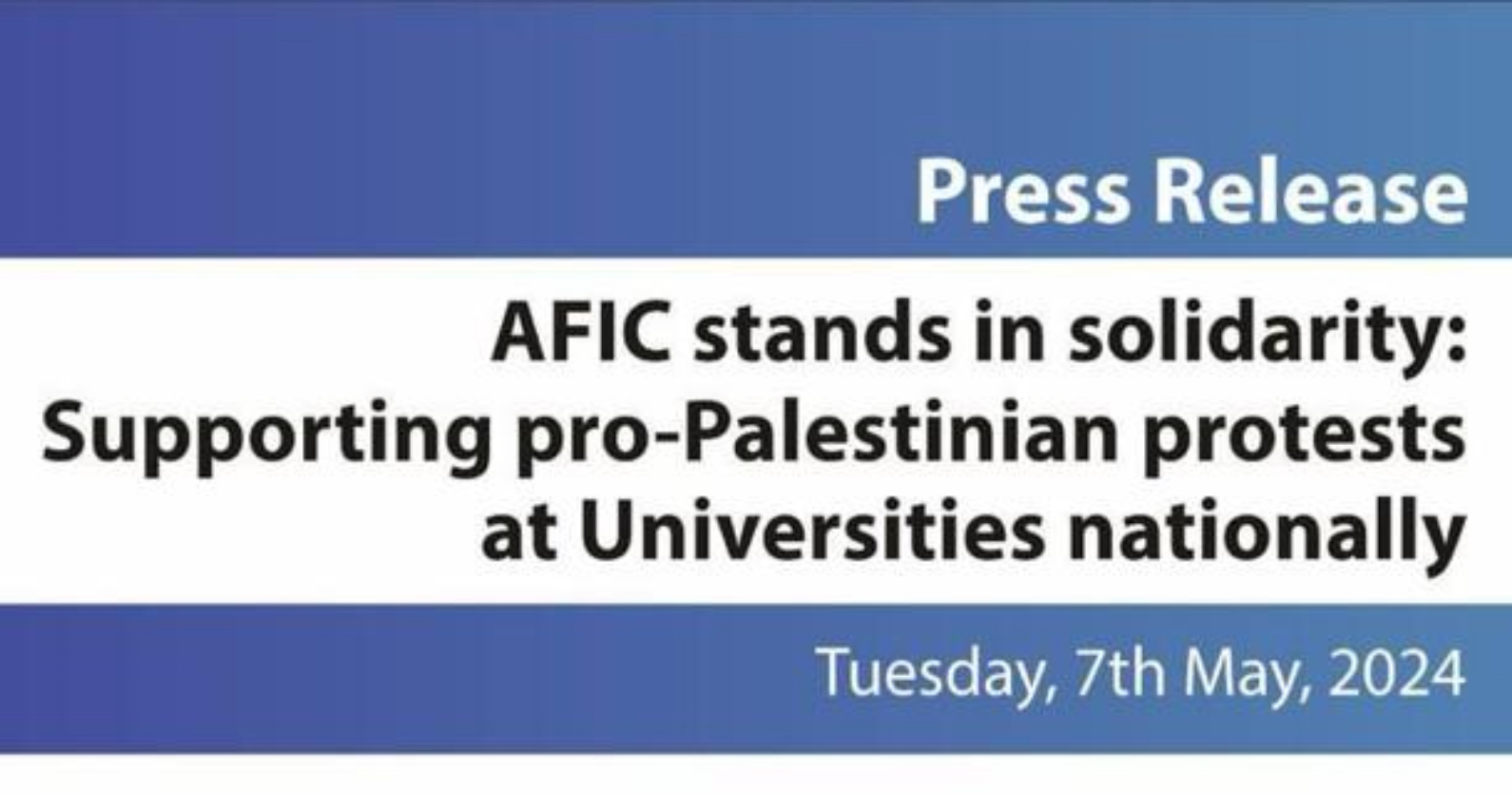 AFIC stands in solidarity: Supporting pro-Palestinian protests